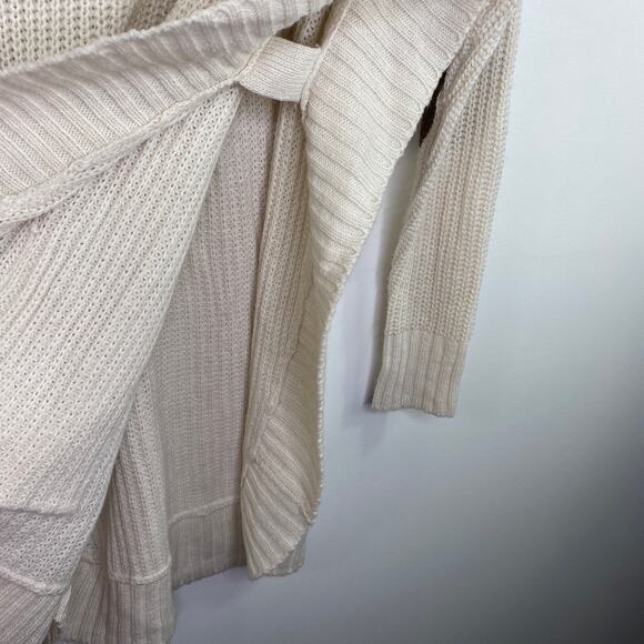 Alya Cream Elbow Patch Long Sleeve Cowl Neck Sweater Women's Size Medium M - Picture 7 of 8